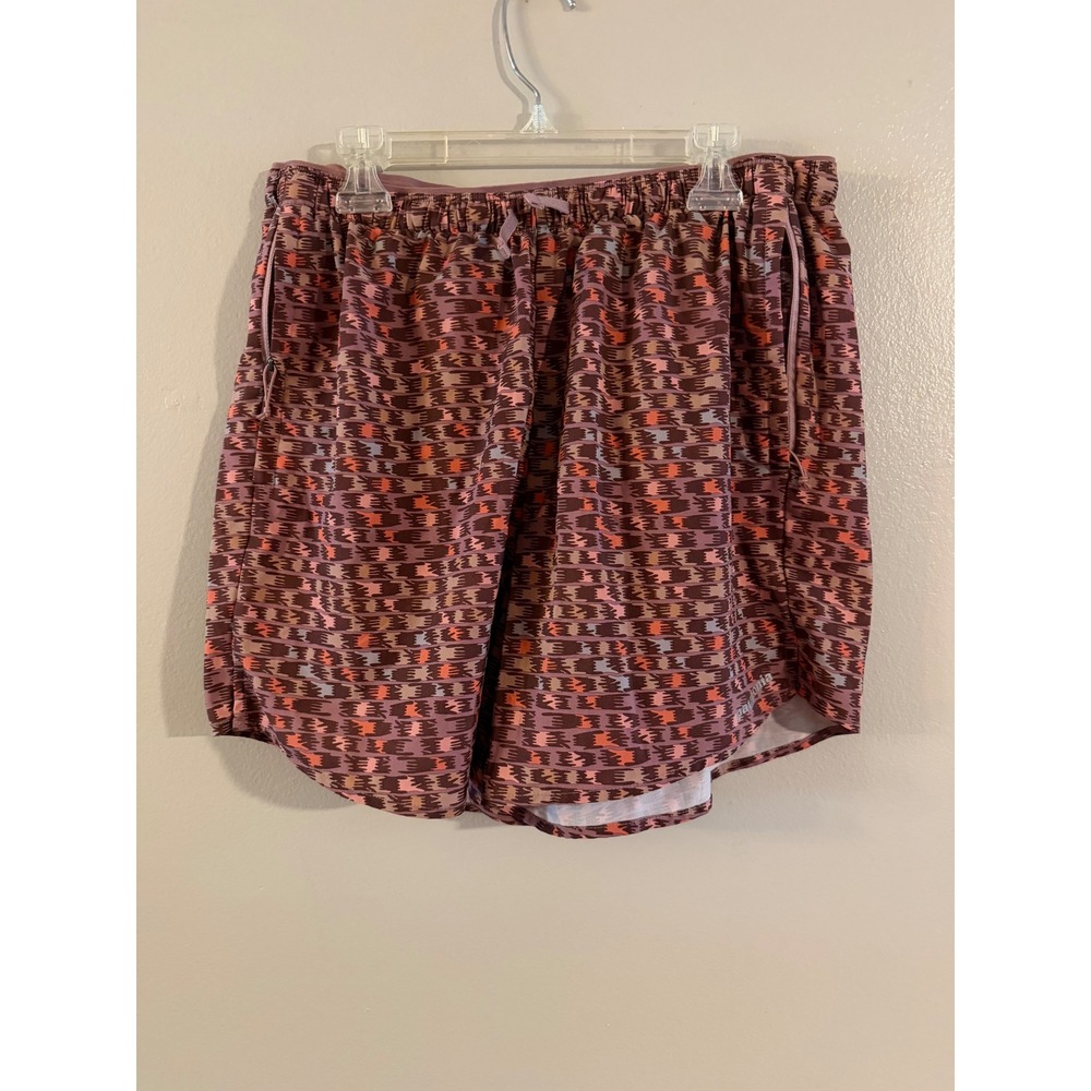 Patagonia Strider Pro Running Shorts Womens Medium Mauve Ikat Print Pockets